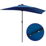 vidaXL Vrtni dežnik Modra 294 x 150 x 223 cm blago | Shoptok.si