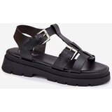 EVENTO Eco Leather Women's Sandals With Buckles Black Mireza | shoptok.hr