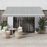 Tenda na ručno uvlačenje antracit i bijela 400 x 350 cm | Eponuda.com