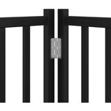 vidaXL Ograda za pse z vrati zložljiva 8 panelov črna 640 cm les | Shoptok.si