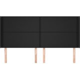  Uzglavlje s ušima crno 203x16x118/128 cm od umjetne kože | Eponuda.com