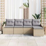  Vrtni kavč set Set 5 Bež, Siva Ratan, Poliester Vrtni kavč, (22065211) | Shoptok.si