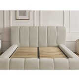 Bobochic Paris Bež oblazinjena zakonska postelja s prostorom za shranjevanje z letvenim dnom 140x190 cm Denali – | Shoptok.si