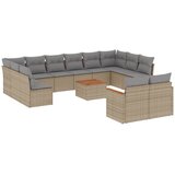 13-dijelni set vrtnih sofa s jastucima bež od poliratana | shoptok.hr
