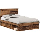  Krevetna konstrukcija s uzglavljem Staro drvo 120 x 200 cm | shoptok.hr