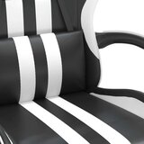  Gaming stol z oporo za noge črno in belo umetno usnje, (21378257) | Shoptok.si