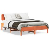 vidaXL Posteljni okvir brez vzmetnice voščeno rjav 135x190 cm borovina, (21529574) | Shoptok.si
