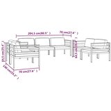  7-dijelna vrtna garnitura s jastucima aluminijska antracit Antracitno siva | shoptok.hr