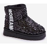 Boto Children's Snow Boots Botki Ocieplane with Sequins Black Rebbica | ePonuda.com