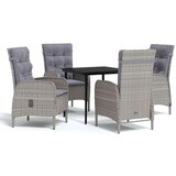  5-dijelni vrtni blagovaonski set s jastucima sivo-crni | shoptok.hr