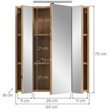 MID.YOU omara z ogledalom ice, barva hrasta, osvetlitev | Shoptok.si
