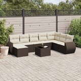  9-dijelni set vrtnih sofa s jastucima poliratan smeđi | shoptok.hr