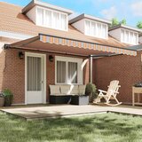 vidaXL Retraktilna tenda Večbarvni trak 450x300 cm blago - - Oranžna - 36.44 - 450x300 cm - 2025- | Shoptok.si