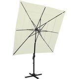  Vrtni suncobran s 4 razine i stupom 250 x 250 cm boja pijeska | shoptok.hr