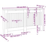 Bijeli konstruirano drvo Zaštitni Pokrov za Radijator 152 cm | shoptok.hr