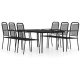  7-dijelni vrtni blagovaonski set crni | shoptok.hr