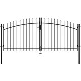  Dvostruka vrata za ogradu s kopljima na vrhu 300 x 150 cm | shoptok.hr