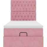  Okvir kreveta s madracima ružičasti 100x200cm baršunasti | shoptok.hr