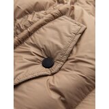 Ombre Men's long puffer jacket with snap pockets - brown | Eponuda.ba