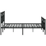 vidaXL Kovinski posteljni okvir z vzglavjem in vznožjem črn 140x200 cm | Shoptok.si