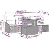 vidaXL 6-delni vrtni kavč set z blazinami bež poli ratan, (22091460) | Shoptok.si