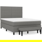 Maison Chic Box spring postelja - Vzmetna postelja z vzmetnico temno siva 140x200 cm blago SL1866, (21909293) | Shoptok.si