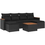  7-dijelni set vrtnih sofa od poliratana s jastucima crni Crna 61 x 62 x 69 cm | shoptok.hr
