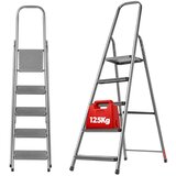 KADAX Jeklena lestev s 5 stopnicami, zložljiva enostranska lestev, 125 kg, (5000346735) | Shoptok.si