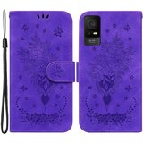 INORCO Za TCL 408 usnjena torbica za telefon stojalo denarnica ovitek za mobilni telefon z vtisnjenim metuljem v obliki vrtnic, (22033294) Cene