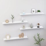 Maison Chic 4 kosi Stenske Police - Viseče police visok sijaj bele 80x9x3 cm, (21793549) | Shoptok.si
