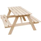 Piknik miza za otroke, trden les jelke - zunanja in notranja uporaba - 90x90xV50 cm - M018-1, (21827973)