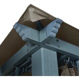  Sjenica sa zastorima i LED svjetlima 400 x 300 cm smeđe-siva | shoptok.hr