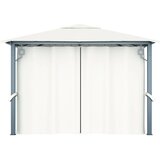  Sjenica sa zastorima i LED svjetlima 300 x 300 cm krem aluminij | shoptok.hr