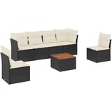  7-dijelni set vrtnih sofa od poliratana s jastucima crni | shoptok.hr