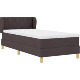 vidaXL Postelja s podnožjem z vzmetnico Temno rjava 90x190 cm Tkanina, (22052433) | Shoptok.si