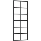  Klizna vrata s priborom crna 76 x 205 cm od ESG stakla | shoptok.hr