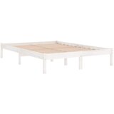  Okvir za krevet od masivne borovine bijeli 140 x 190 cm | shoptok.hr