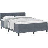 vidaXL Box Spring postelja z madracem Temno siva 140x200 cm Žamet | Shoptok.si