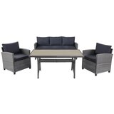 Modern Living Lounge Garnitura Lisabon, Siva, Rjava, 4-Delni Set | Shoptok.si