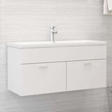 Ormarić Omarica za umivalnik z vgradnim umivalnikom bela iverna plošča | Shoptok.si