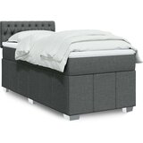 vidaXL Box spring postelja z vzmetnico temno siva 90x200 cm blago | Shoptok.si