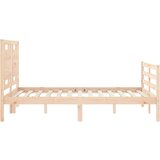 vidaXL Okvir kreveta s uzglavljem 120 x 200 cm od masivnog drva | shoptok.hr