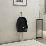 vidaXL Zidni pisoar s ventilom za ispiranje keramički crni Cene
