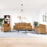  4-dijelni set sofa s jastucima smeđi bar&amp;scaron;unasti Slike