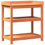  Stol za sadnju s policama smeđi 82,5 x 45 x 86,5 cm od borovine | shoptok.hr