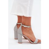Boto Shiny Women's Heeled Sandals Silver Kavina | ePonuda.com
