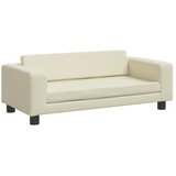  Dječja sofa s tabureom krem 100 x 50 x 30 cm od umjetne kože | Eponuda.com
