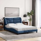  Okvir kreveta s LED svjetlima plavi 140 x 190 cm od tkanine | shoptok.hr