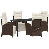 vidaXL 5 delni set vrtne jedilne enote Rjava poli ratan, (22087019) | Shoptok.si