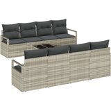 9-dijelni vrtni set sofa s jastučićima svjetlosivog poli ratana 2-sjedalna vrtna sofa s jastučićima sivog poli ratana  9-dijelni vrtni set sofa s jastučićima svjetlosivog poli ratana 2-sjedalna vrtna sofa s jastučićima sivog poli ratana Slike